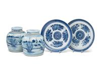 Nine Chinese Export Porcelain Table Articles