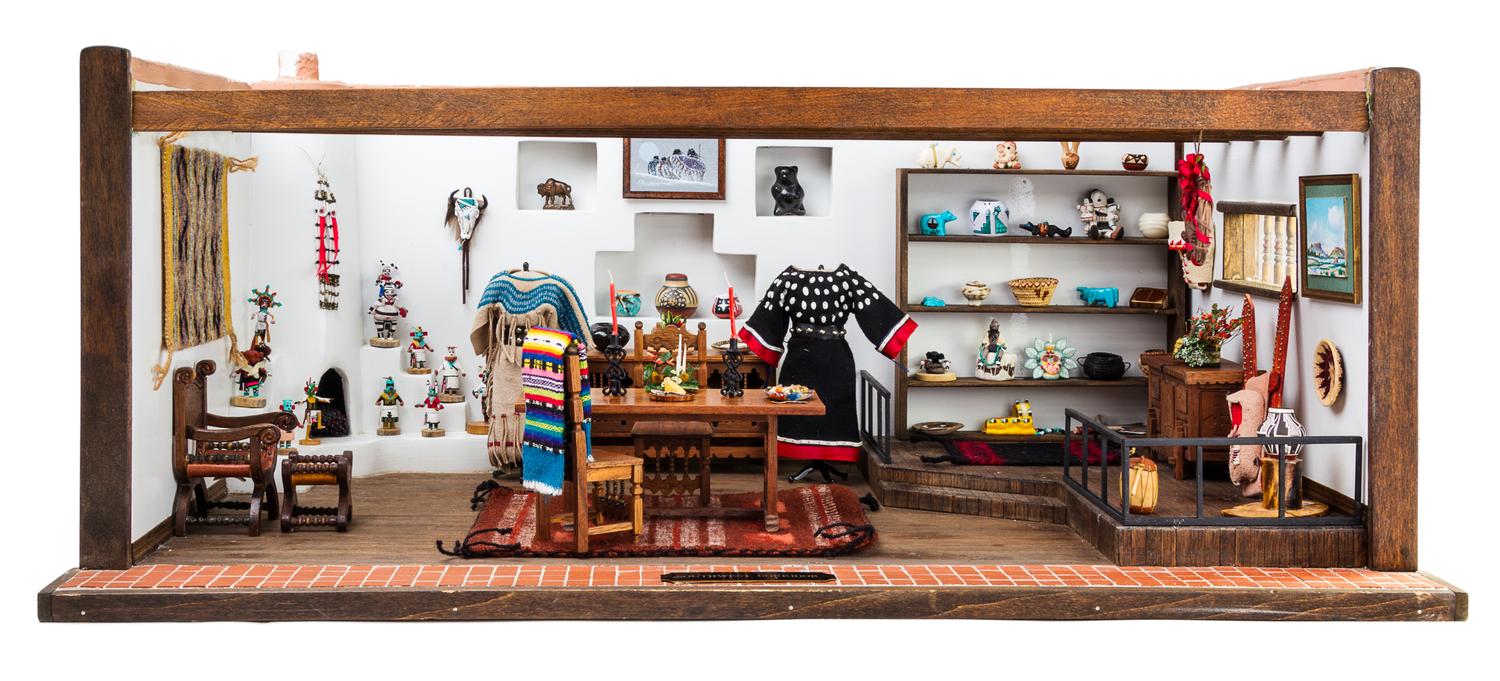 A Southwestern Style Room Box Height 9 1/2 x width 24 1/4 x depth 16 inches. — Various Makers