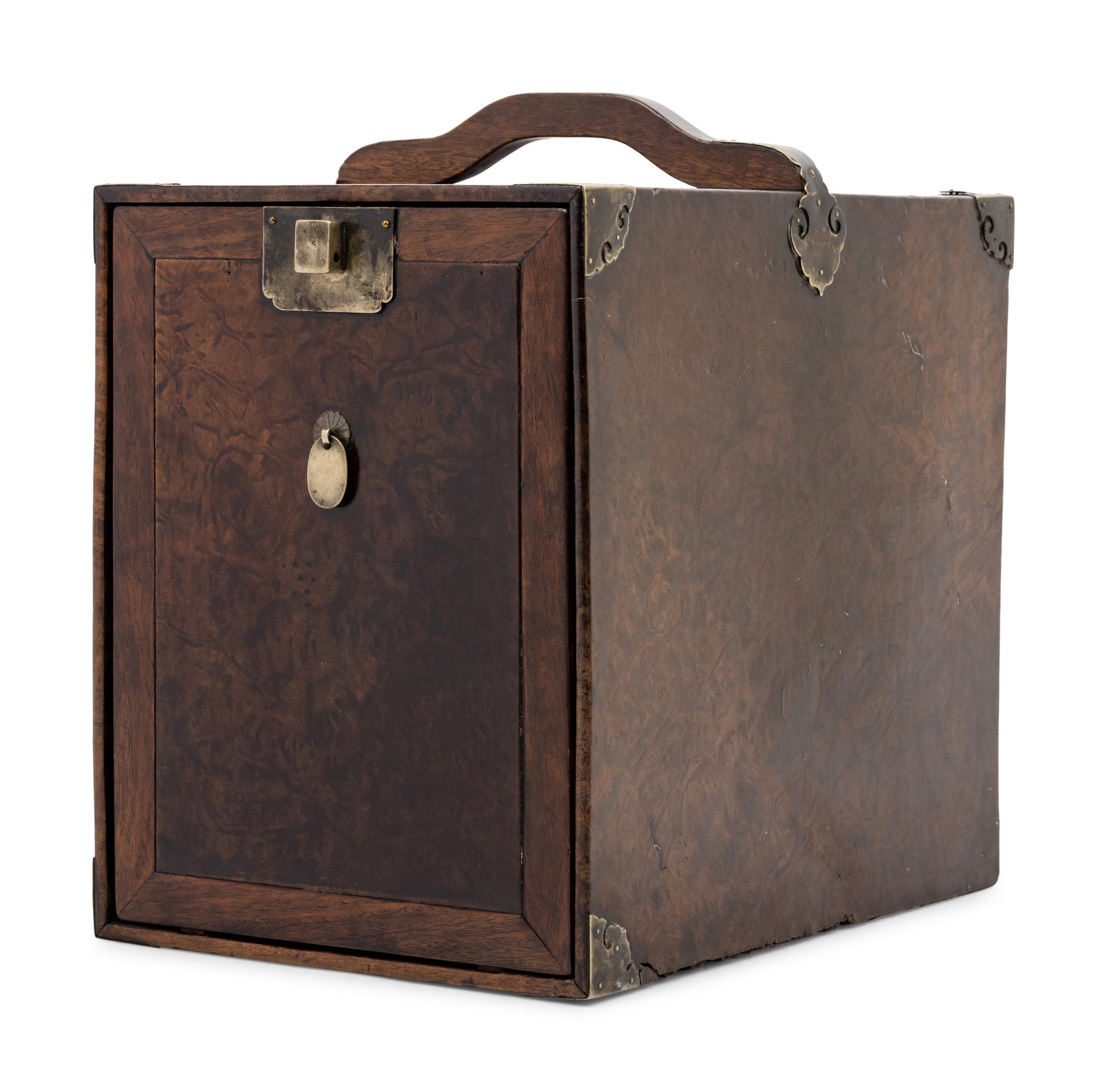 A Chinese Burlwood Portable Medicine Chest, Yaoxiang