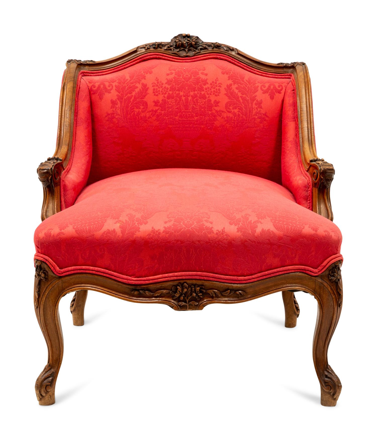 A Louis XV Style Walnut Bergère