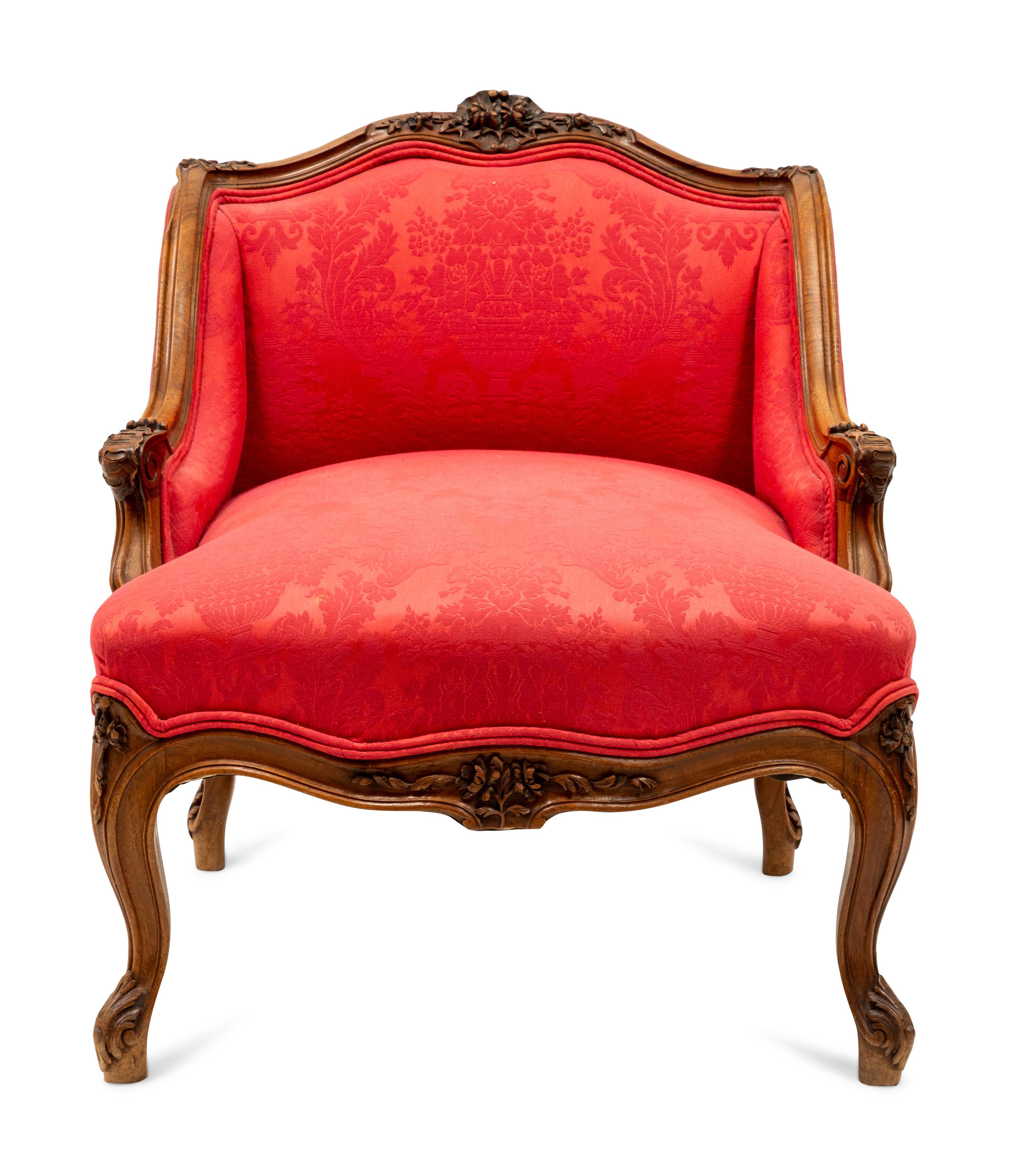 A Louis XV Style Walnut Bergère