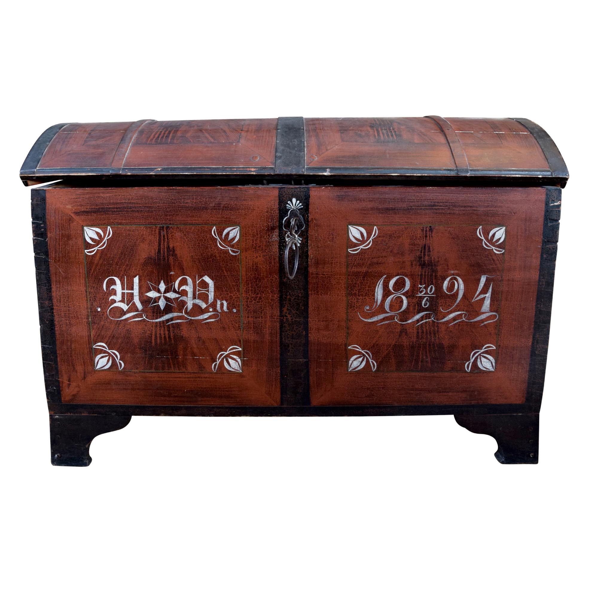 A Painted Trunk 54.5" W x 24.5" D x 36.5" H — Europe, Circa 1894