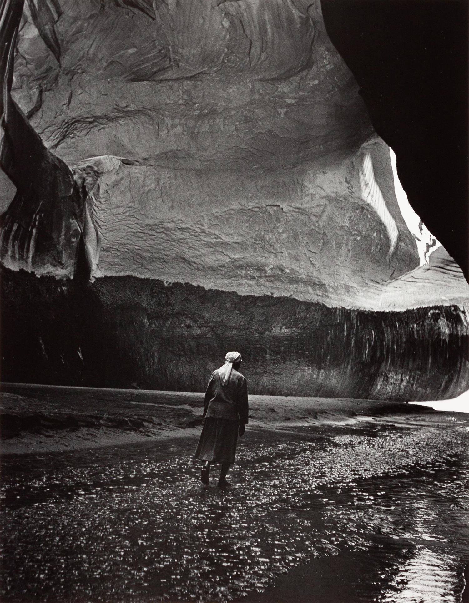A group of five photographs ( O'Keeffe in the Canyon Under the Lake , 1964 (printed 1985); O'Keeffe Standing in Cavern , 1964 (printed 1984) Georgia O'Keeffe in Twilight Canyon , 1964 (printed 1985); Georgia O'Keeffe Photographing the Chama River , 1961 (printed 1984); O'Keeffe Sketching in Glen Canyon , 1961 (printed 1985))