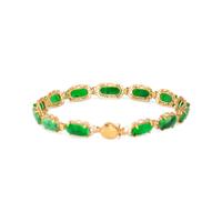 COLLECTION OF YELLOW GOLD AND JADE JEWELRY