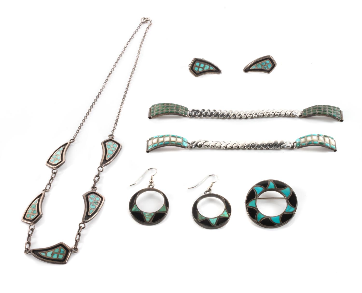 Group of Southwestern Jewelry Length of first 17 inches