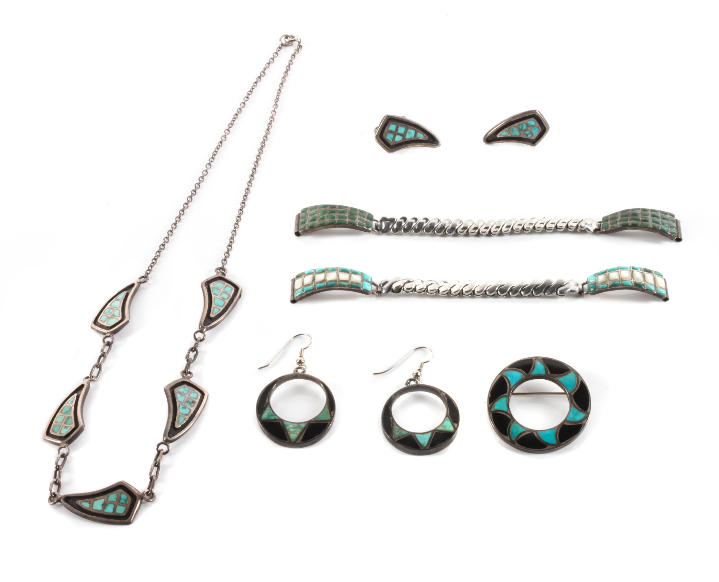 Group of Southwestern Jewelry Length of first 17 inches