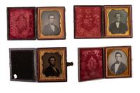[EARLY PHOTOGRAPHY]. A group of 19 cased images, mostly daguerreotypes of young men, highlighted by portraits by Van Loan and Ennis Galleries, including: