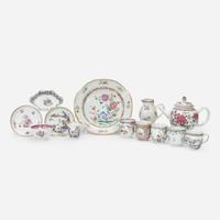 A group of thirteen Chinese Export porcelain tablewares 18th century