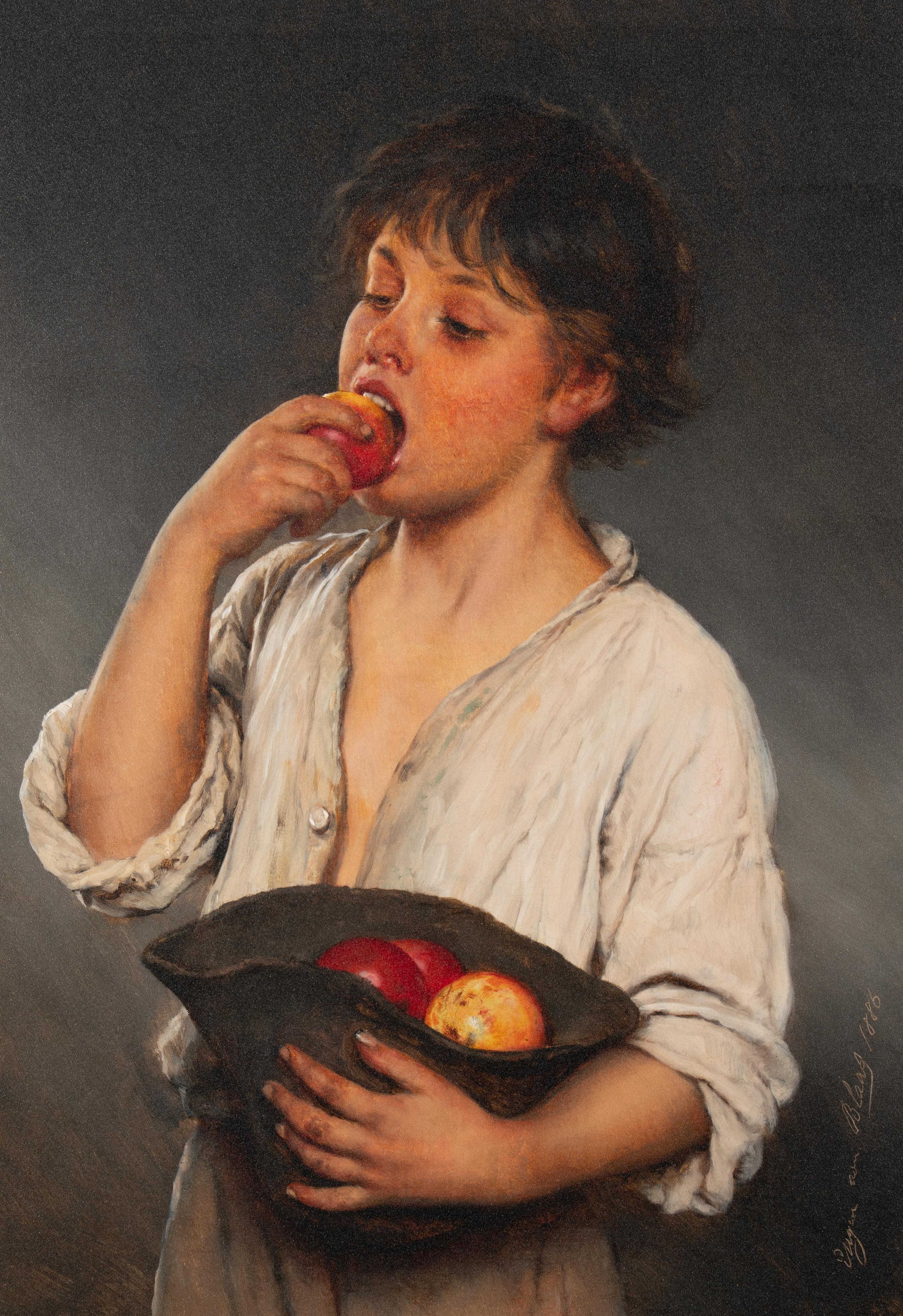 Boy Enjoying an Apple , 1886