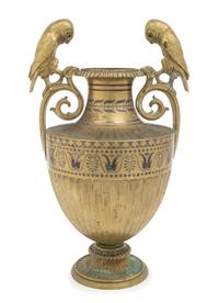 A Neoclassical Style Brass Urn Height 12 5/8 inches.