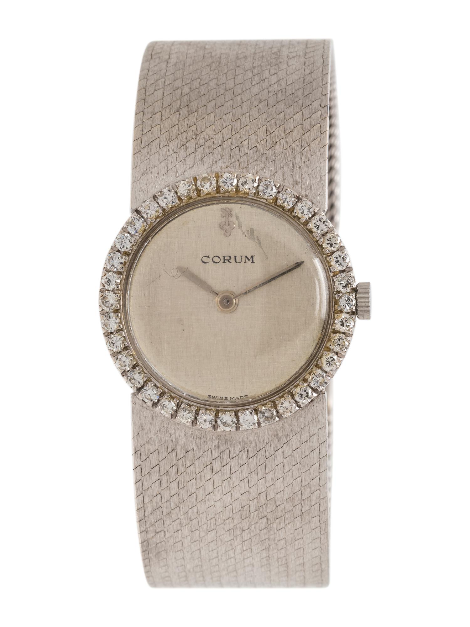 CORUM, 18K WHITE GOLD AND DIAMOND WRISTWATCH