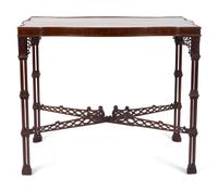 A George III Chinese Chippendale Style Mahogany Silver Table — LATE 18TH CENTURY