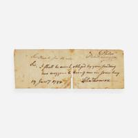 [Americana] Biddle, Clement, and Owen Biddle, and Charles Thomson Group of 5 Documents, signed