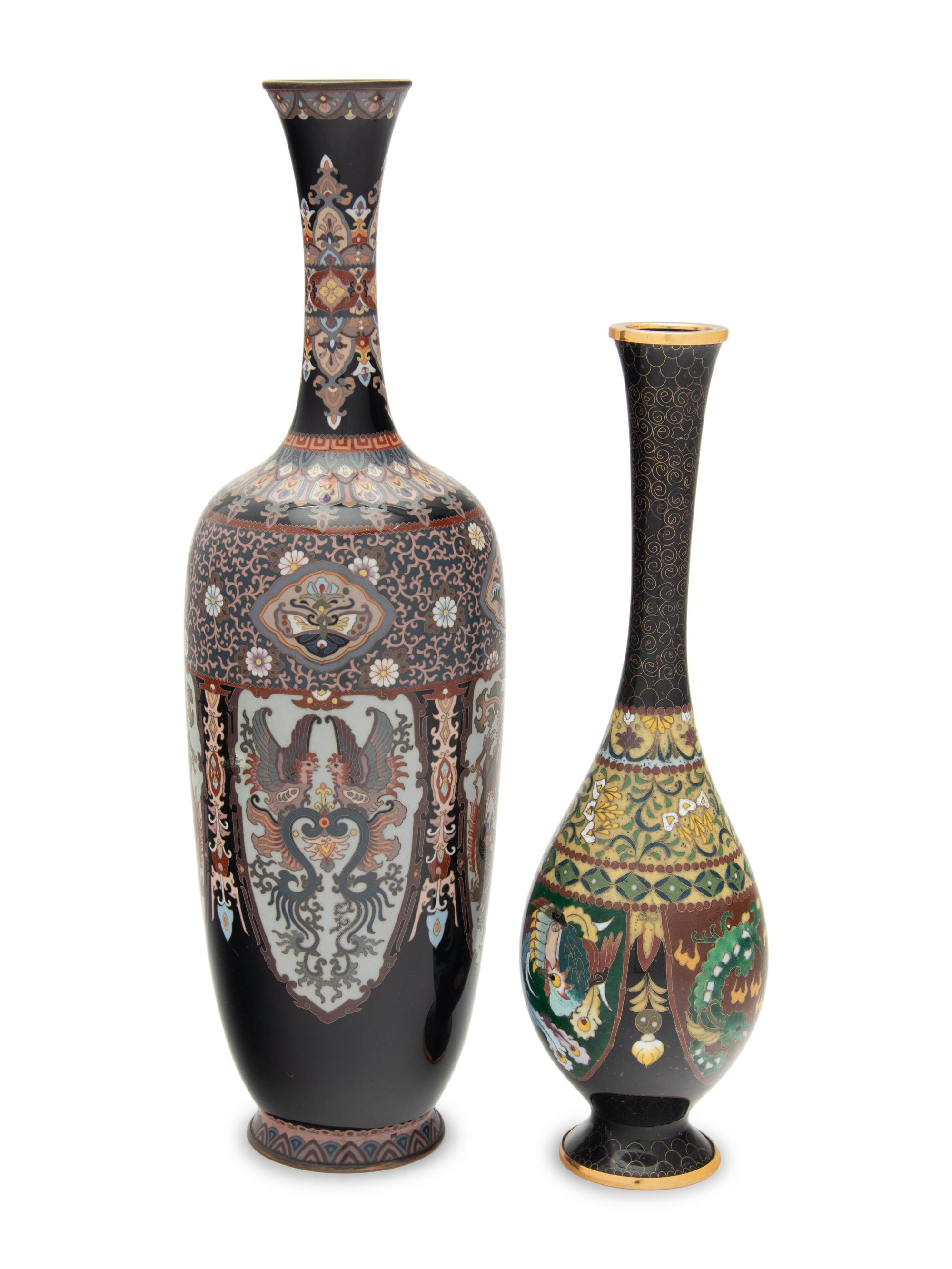 Eight Chinese and Japanese Cloisonné Enamel Articles