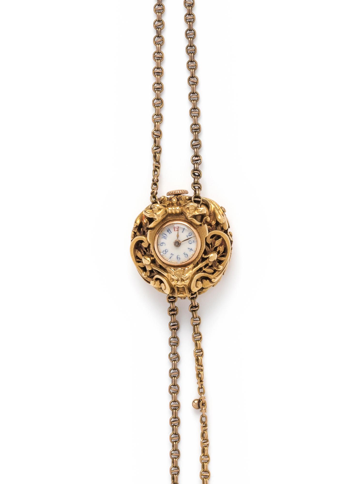 YELLOW GOLD PENDANT WATCH