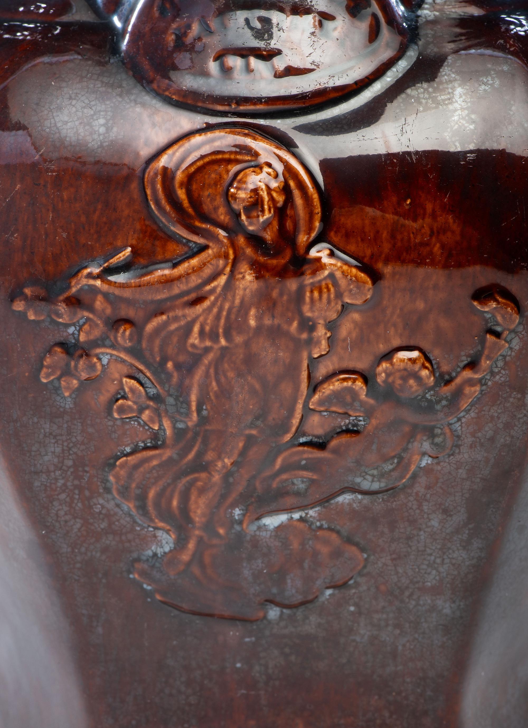 A Rare William Bromley Yellowware Panel Pitcher
