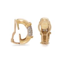 DIAMOND AND BICOLOR GOLD CLIP EARRINGS