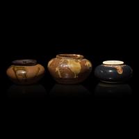 Three Japanese Compressed Globular Tea Caddies, Chaire , 17th/18th Century and Later