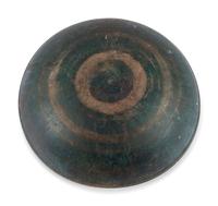 A Turned Wood Bowl in Blue Paint