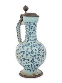 A Pewter Mounted Delft Pottery Tankard