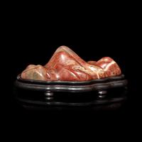 A Chinese Shoushan Stone Brush Rest, Bijia 壽山石筆架