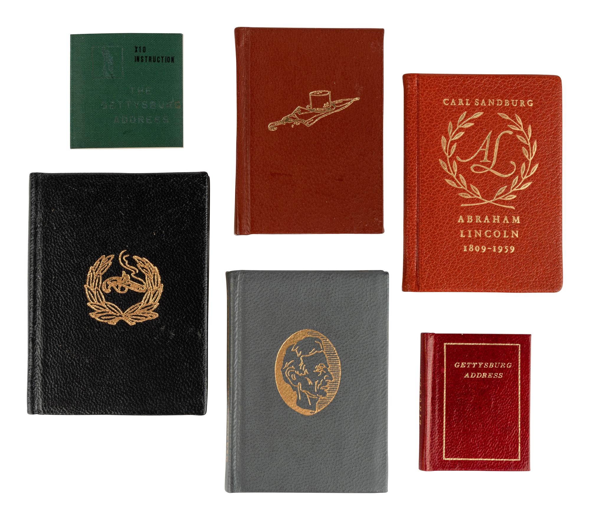 [MINIATURE BOOKS] -- [LINCOLN, Abraham (1809-1865.)]. A group of 6 works by or about Lincoln, comprising:
