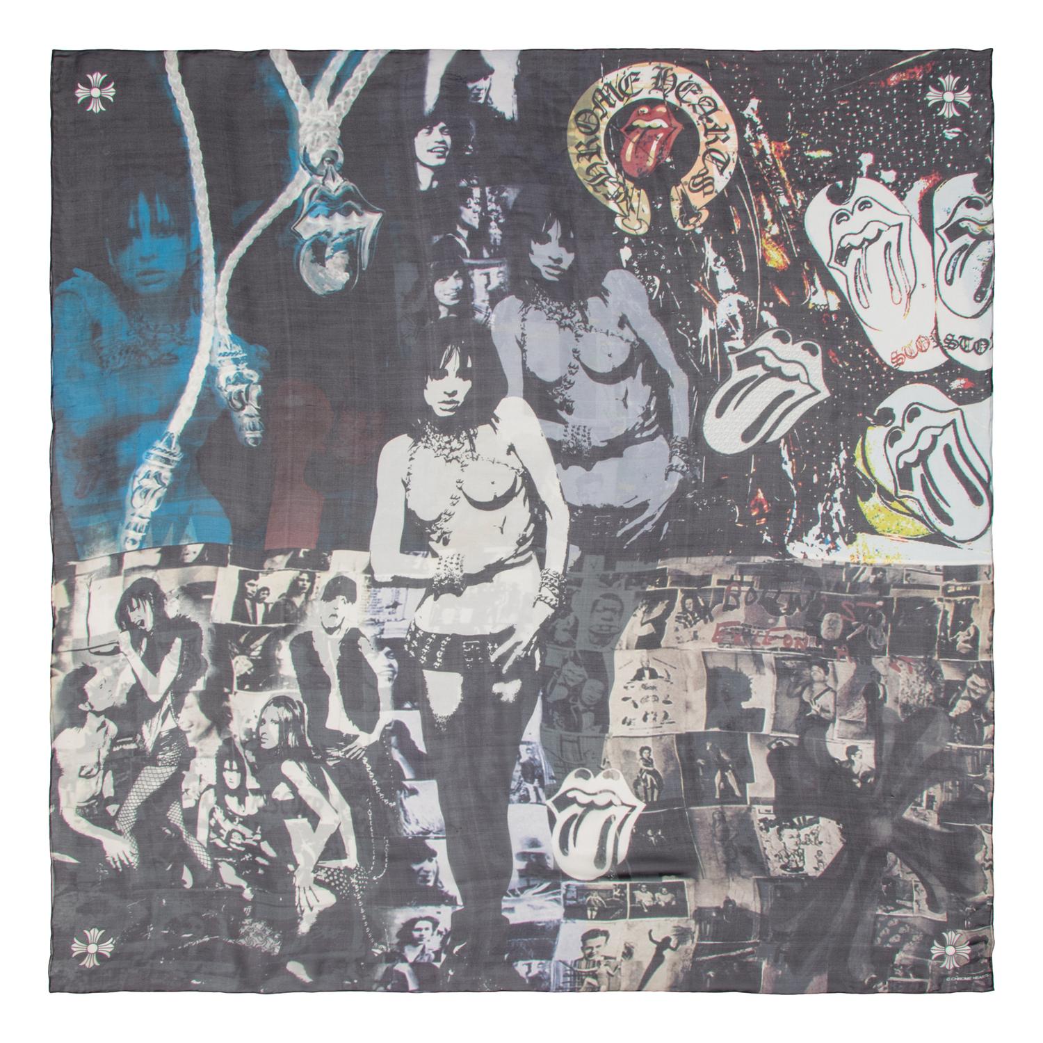 CHROME HEARTS, PRINTED SILK CHIFFON SCARF