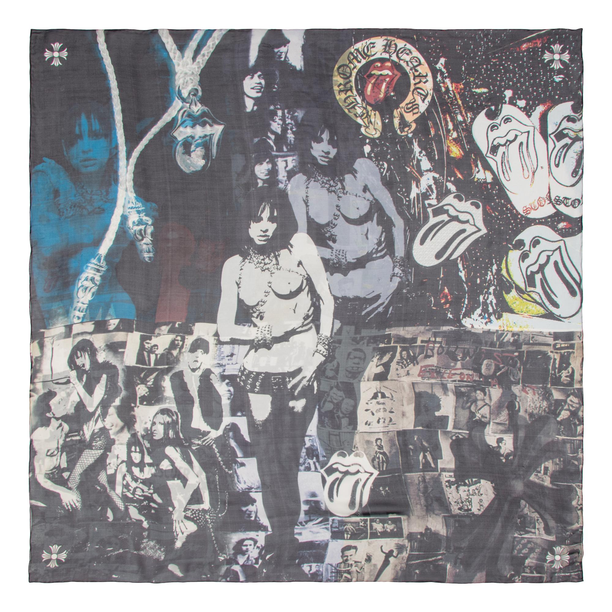 CHROME HEARTS, PRINTED SILK CHIFFON SCARF