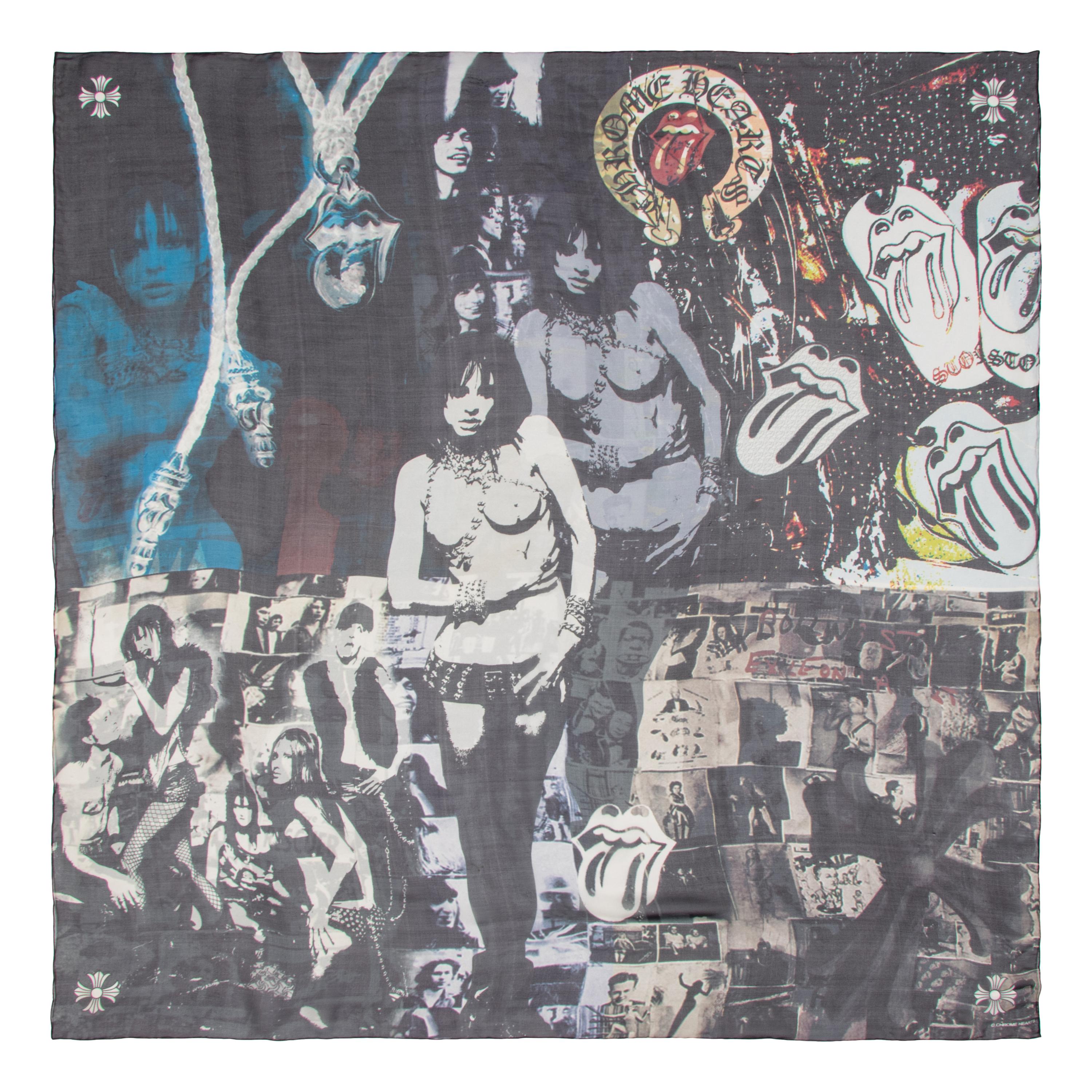 CHROME HEARTS, PRINTED SILK CHIFFON SCARF