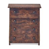 A Classical Grain Painted Pine Miniature Chest of Drawers