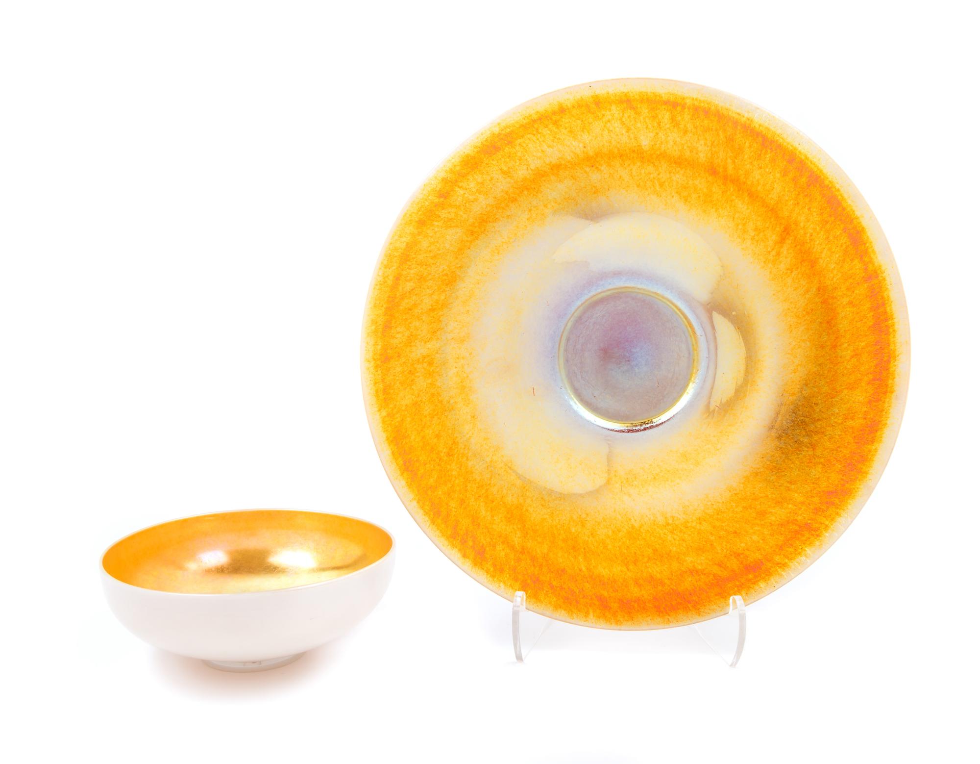 A Steuben Calcite Charger and Bowl Diameter of charger 13 1/4 inches. — 20TH CENTURY