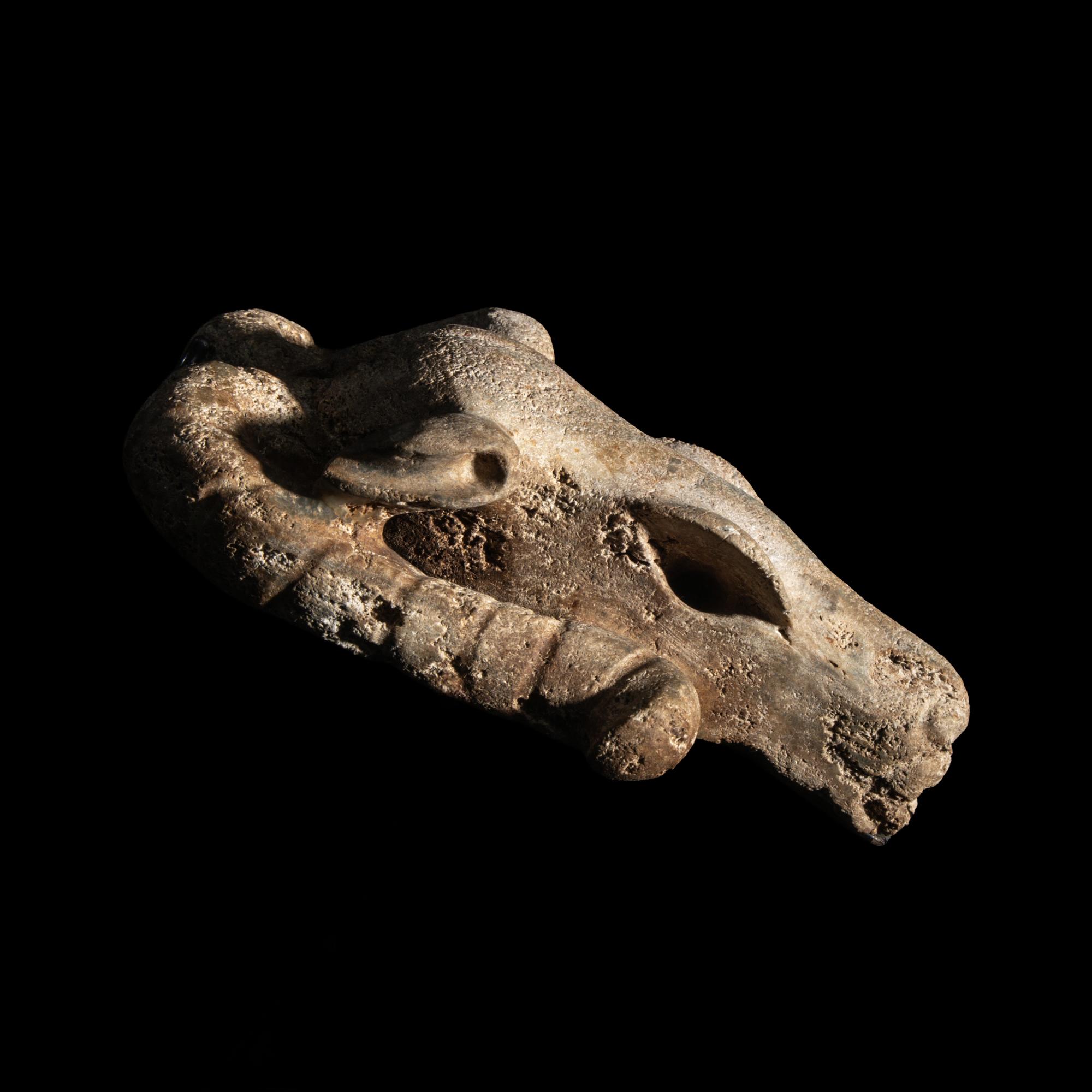A Western Asiatic Jadeite or Serpentine Ram’s Skull