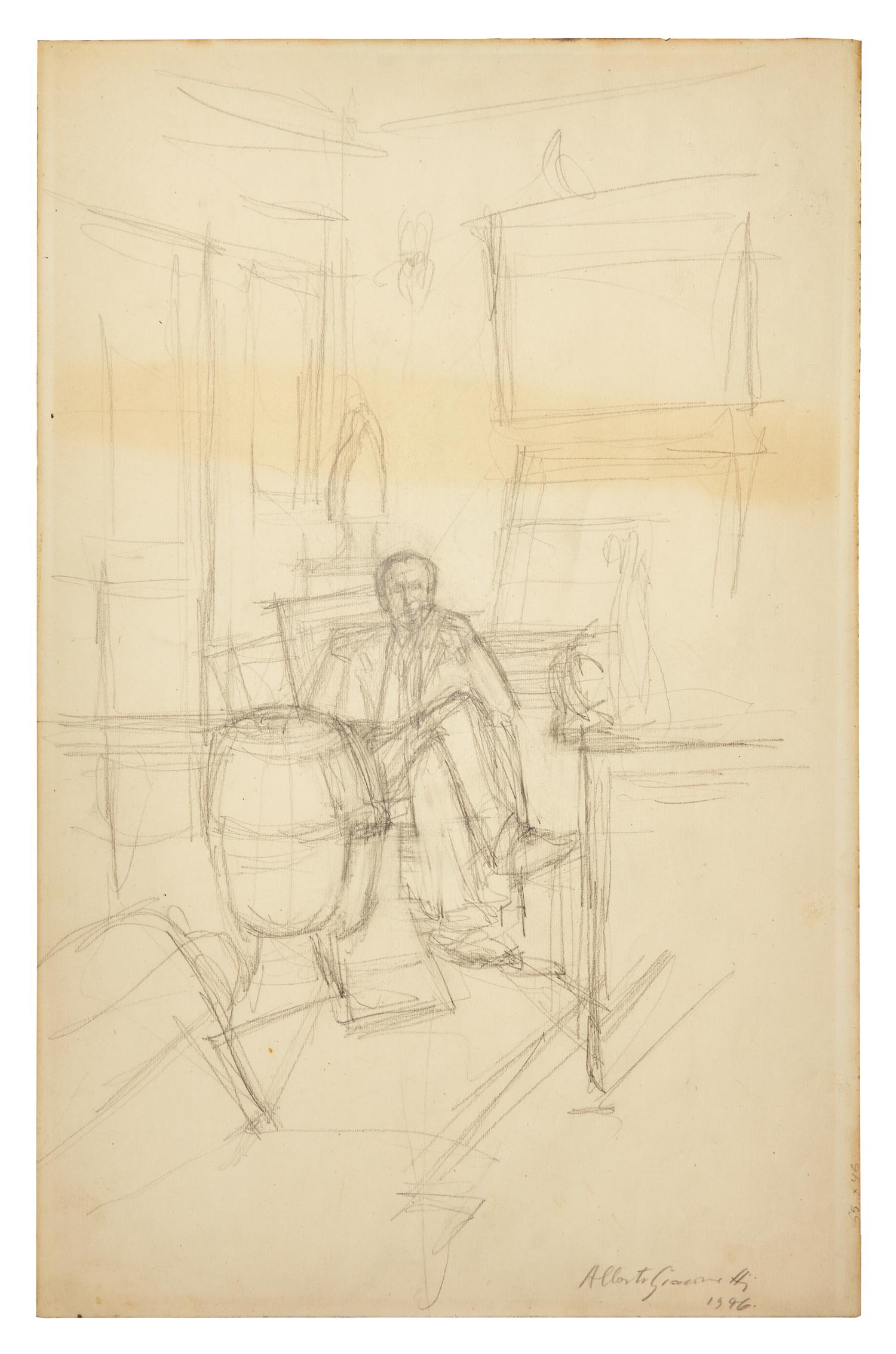 Pierre Loeb Assis dans le Bureau de la Galerie Pierre ; together with Pierre Loeb Assis (Verso) , 1946