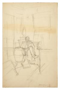 Pierre Loeb Assis dans le Bureau de la Galerie Pierre ; together with Pierre Loeb Assis (Verso) , 1946