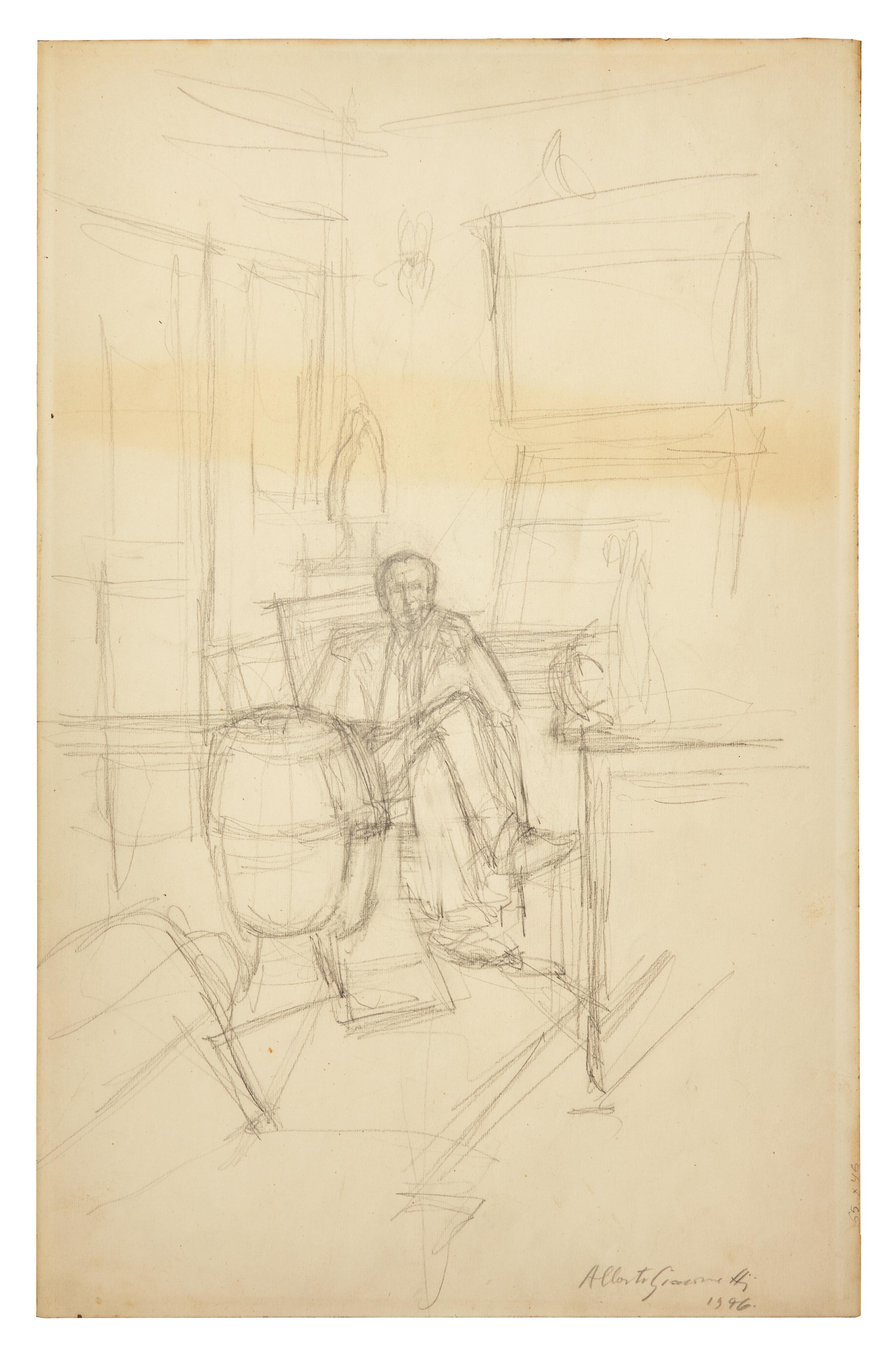 Pierre Loeb Assis dans le Bureau de la Galerie Pierre ; together with Pierre Loeb Assis (Verso) , 1946