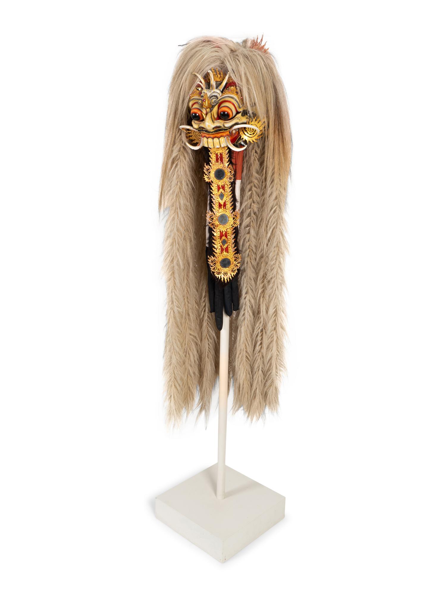 A Japanese Jeweled and Lacquered Lion Dance Mask — 20TH CENTURY