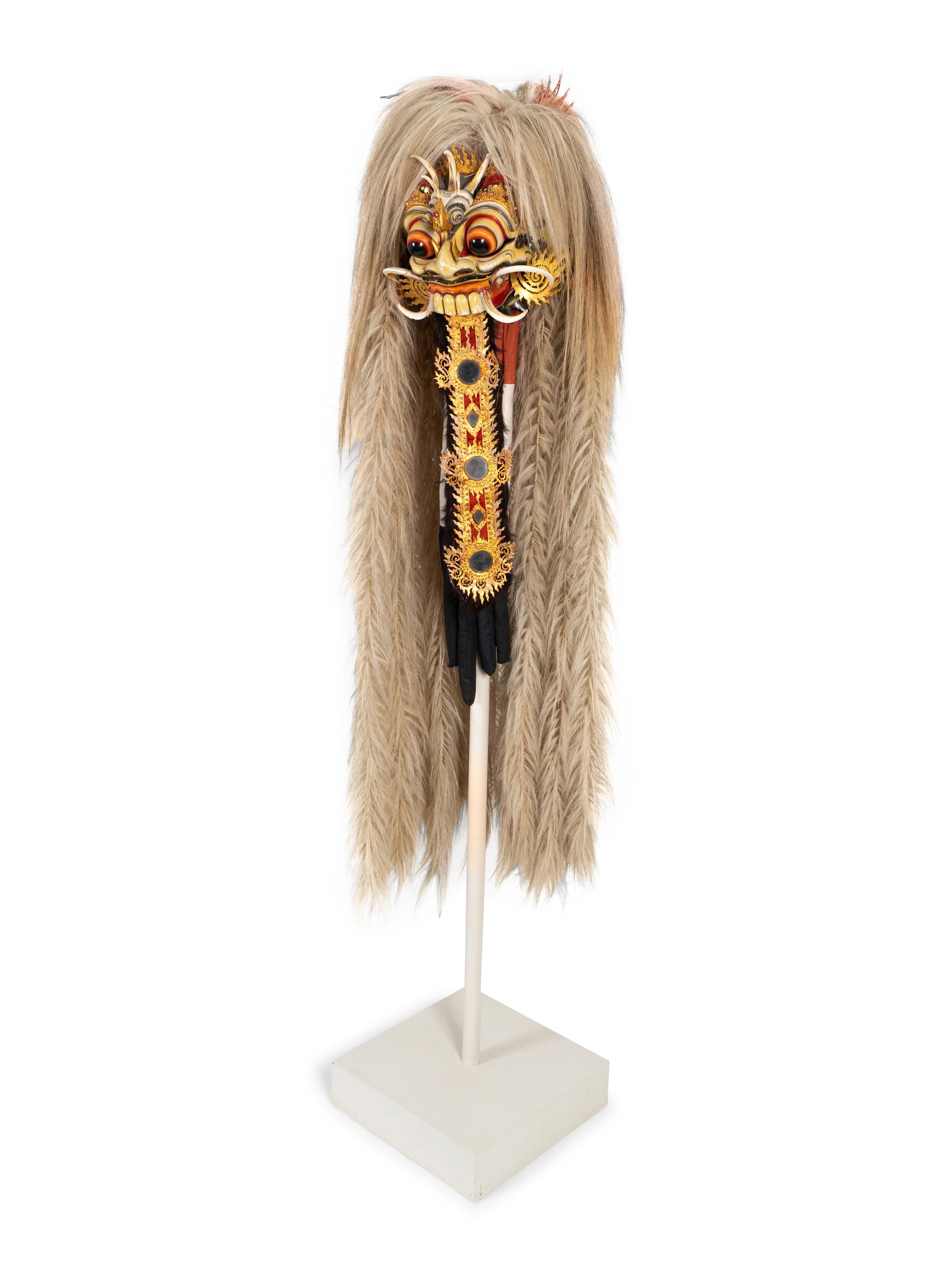 A Japanese Jeweled and Lacquered Lion Dance Mask — 20TH CENTURY