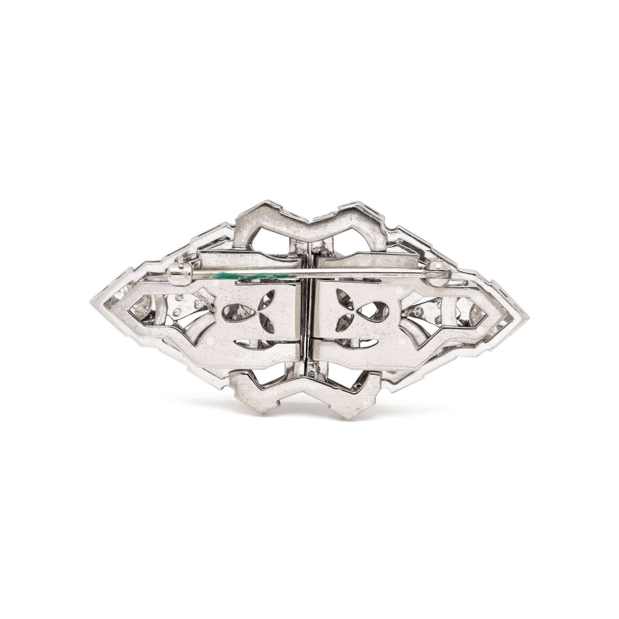 ART DECO, DIAMOND CONVERTIBLE DRESS CLIPS