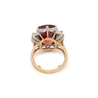 SPESSARTITE GARNET AND DIAMOND RING