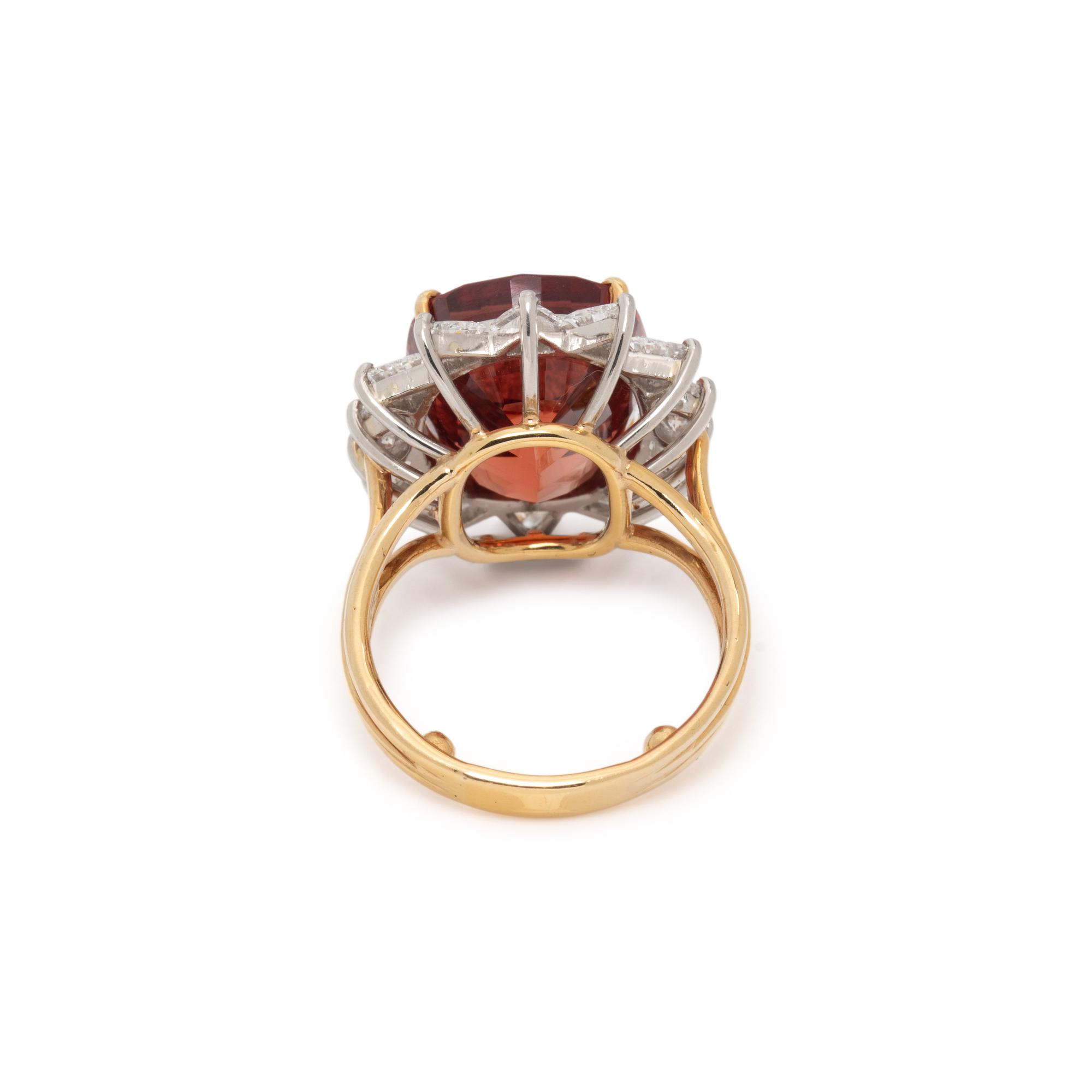 SPESSARTITE GARNET AND DIAMOND RING