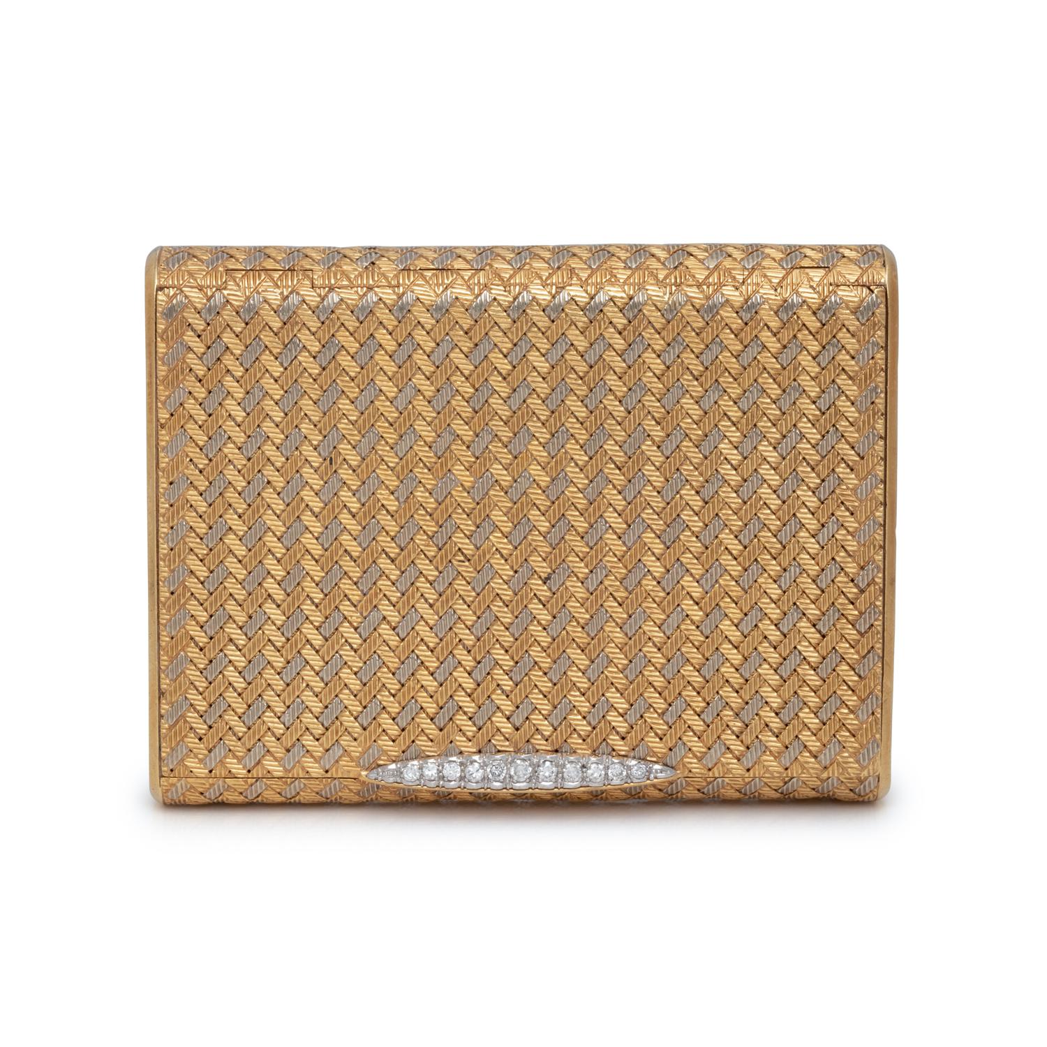 BICOLOR GOLD AND DIAMOND COMPACT