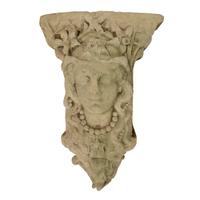 A Cast Stone Figural Corbel 17.5" w x 12" D x 27" H — France, Circa 1920