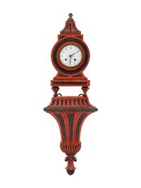 A Louis XV Style Black and Red Painted Bracket Clock — 20TH CENTURY