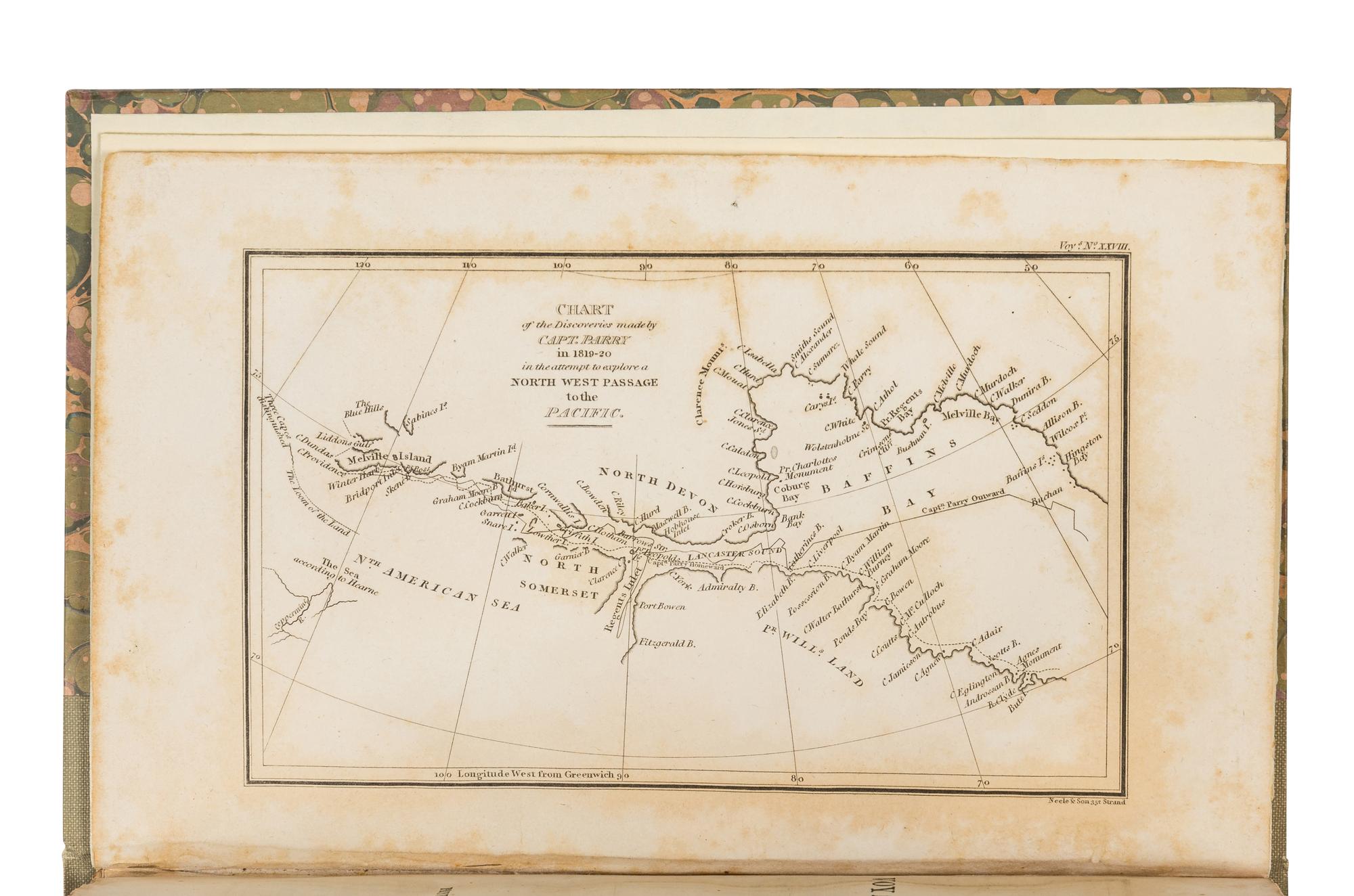 [PARRY -- FIRST EXPEDITION]. Letters written during the late voyage of discovery in the western Arctic Sea. By an officer of the expedition. London: Richard Phillips, 1821.