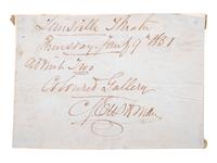 [SLAVERY & ABOLITION]. Ticket granting admittance for two into the Coloured Gallery of the Louisville Theatre. [Louisville, KY], 19 January 1837.