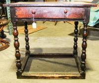 An English Provincial Oak Side Table Height 26 x width 28 x depth 21 inches.