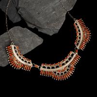 Larry Moses Begay (Diné, 20th century) — Silver and Petit Point Coral Necklace