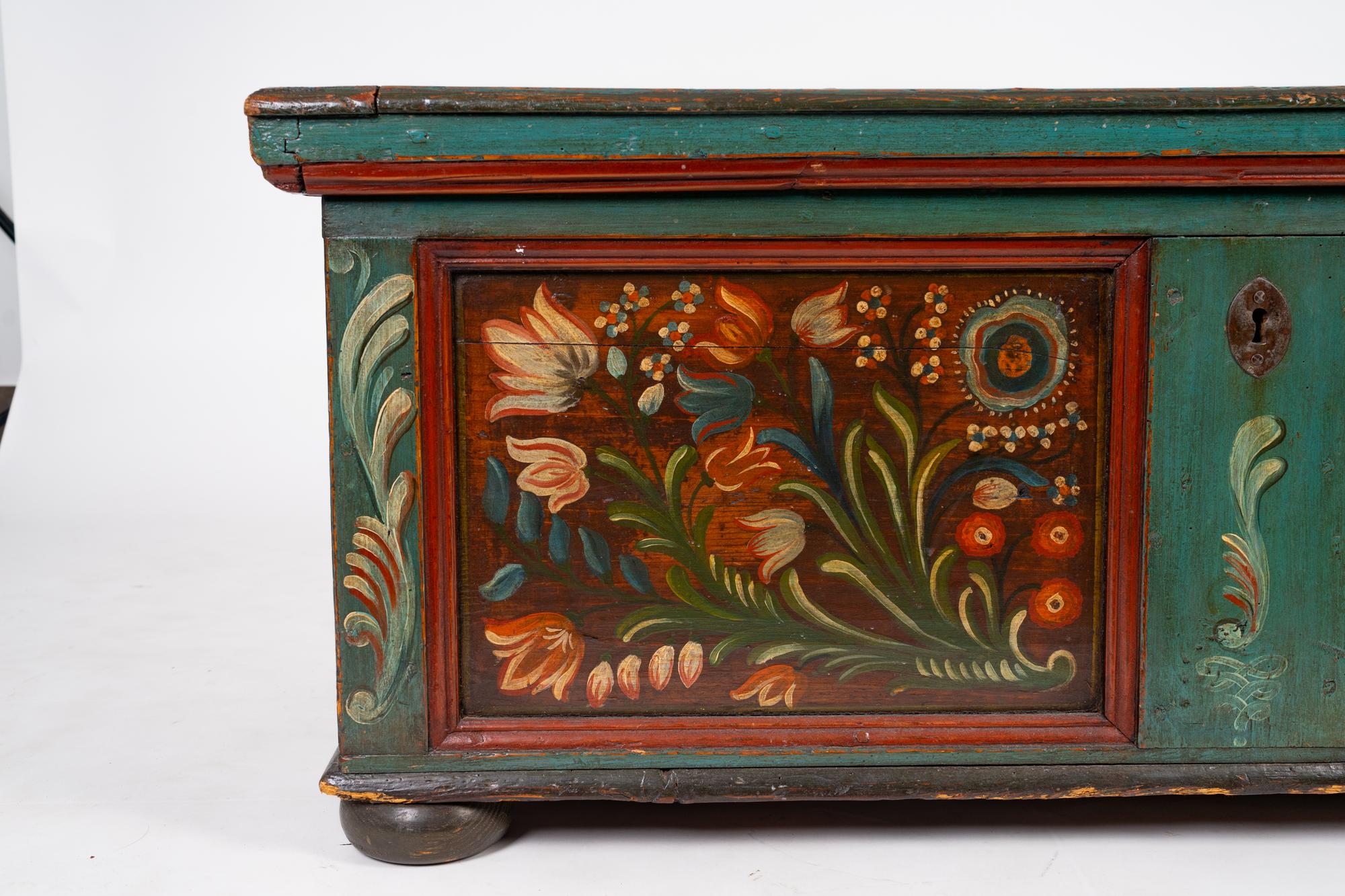 A Northern European Painted Chest — 19TH/20TH CENTURY