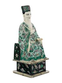 A Chinese Famille Verte Porcelain Figure of an Immortal