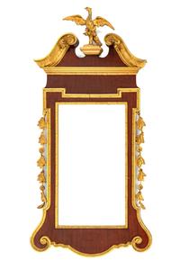 A George III Style Parcel Gilt Mahogany Mirror